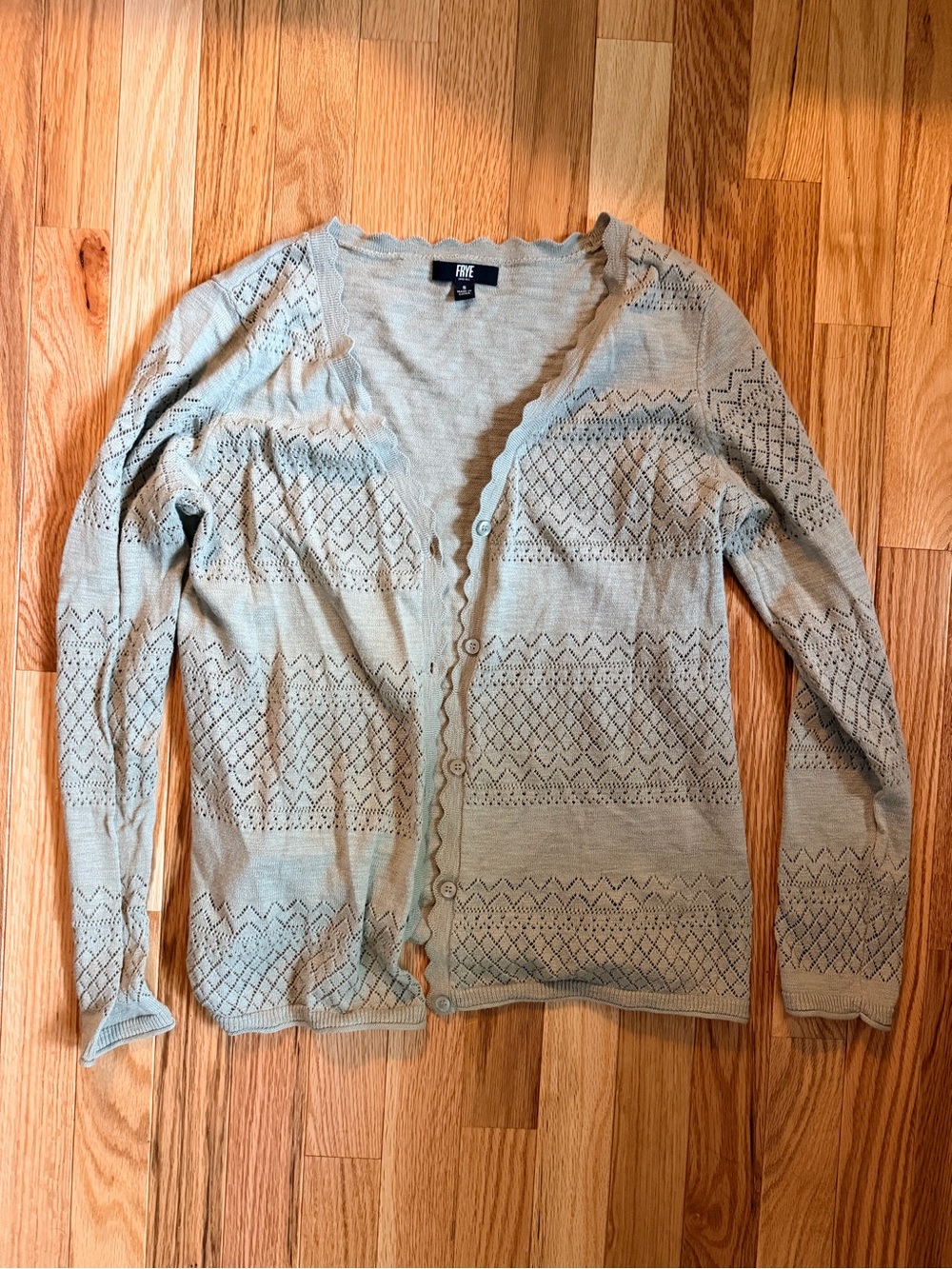 Light sage  Openwork Button-Front Women's Cardigan